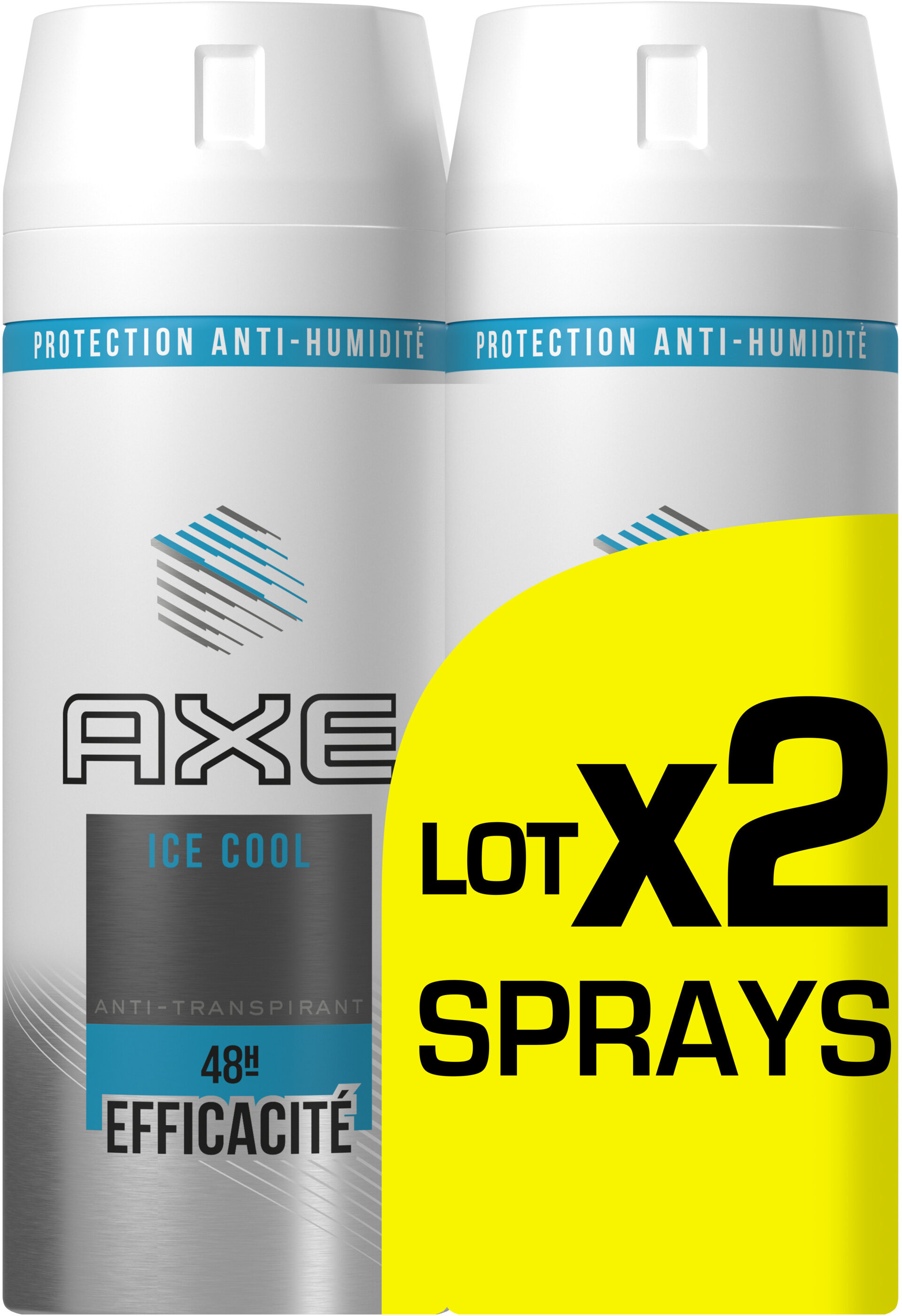 AXE Ice Cool Déodorant Homme Anti Transpirant Homme Menthe Glaciale & Citron Spray Lot 2x150ml - Product - fr