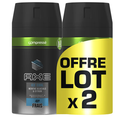 AXE Ice Cool Déodorant Homme Spray Compressé Menthe Glaciale & Citron Lot 2x100ml - 1