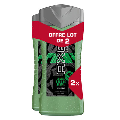 AXE Gel Douche Homme 3en1 Cactus & Bois de Santal 2x250ml - 5