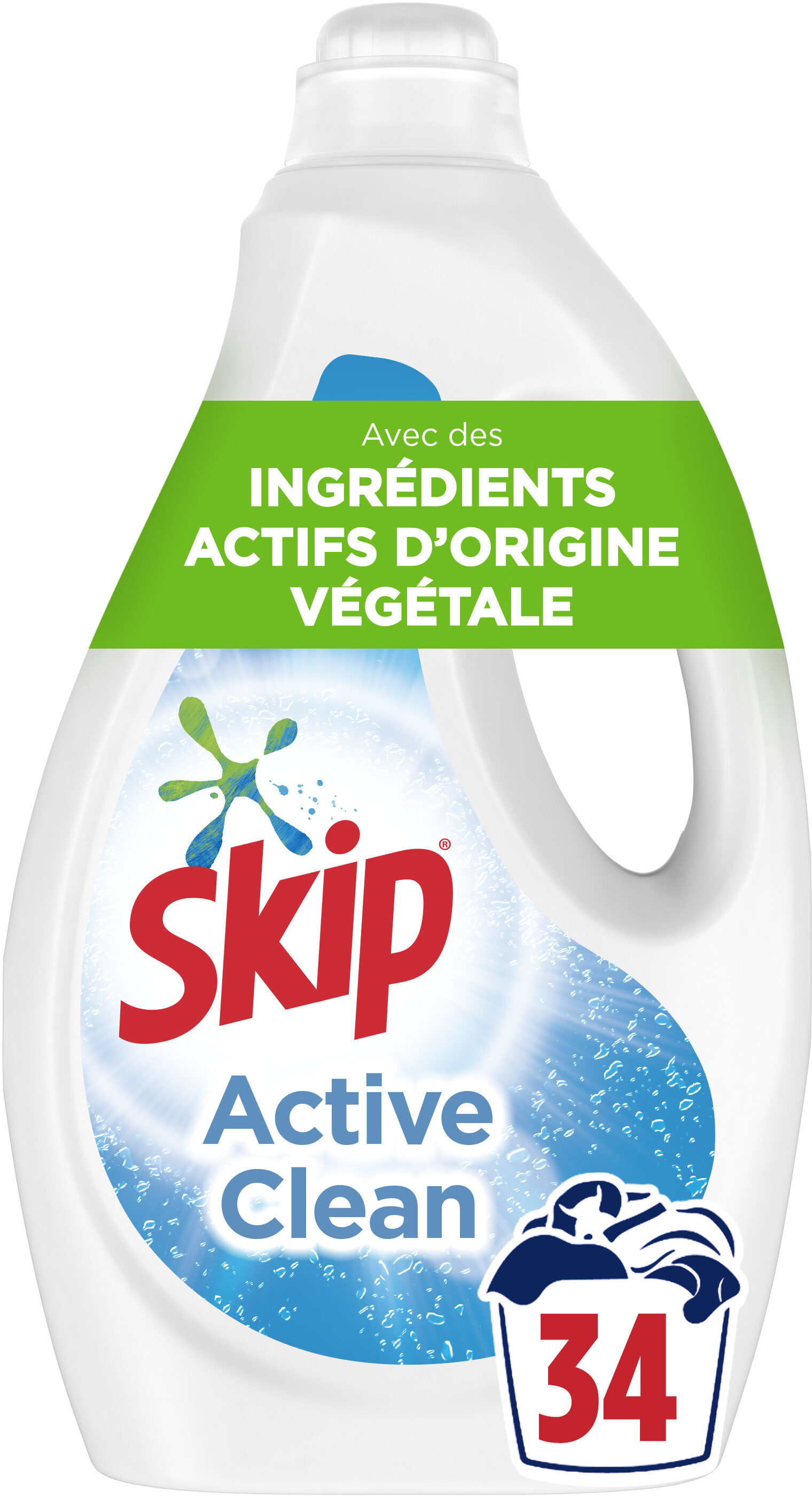 Skip Lessive Liquide Active Clean 1,7l - 34 Lavages - Produit - fr