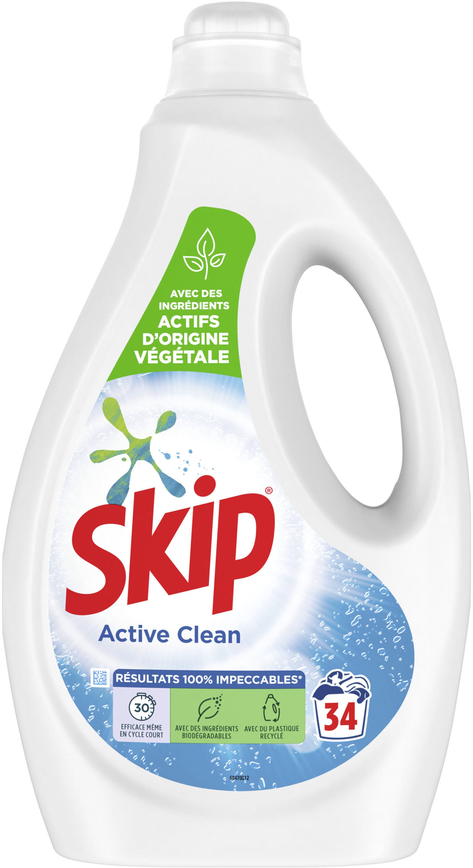 Skip Lessive Liquide Active Clean 1,7l - 34 Lavages - Produit - fr