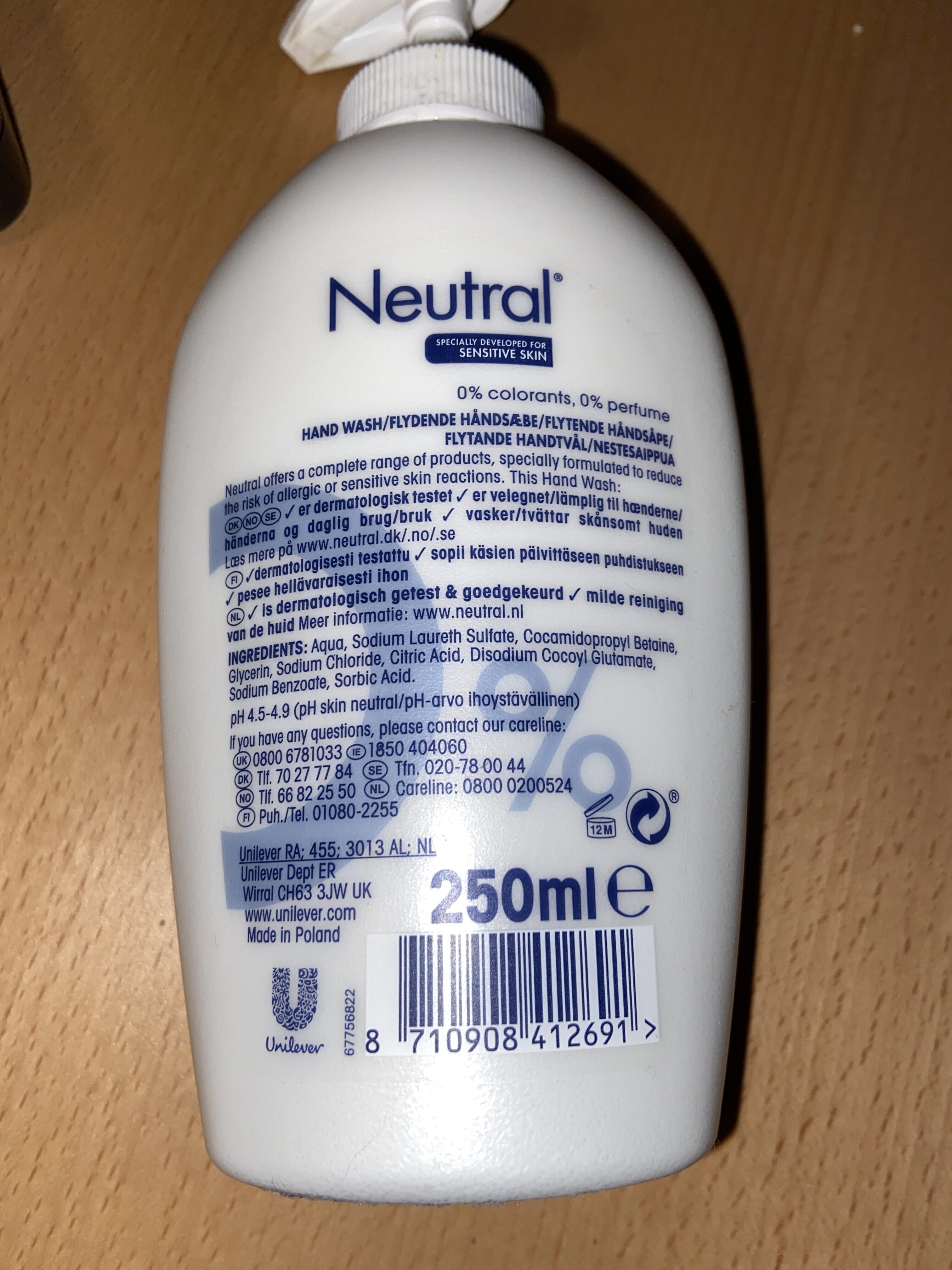 Neutral handwash - Ingredientes - en