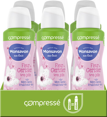 Monsavon Déodorant Femme Spray Anti Transpirant Lait & Fleur Cerisier Lot 6X100ML(dont 2 Offerts) - Product - fr