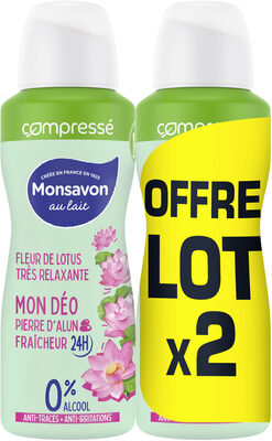 Monsavon Déodorant Femme Spray Pierre d'Alun Lait & Fleur de Lotus 100ml Lot de 2 - Tuote - fr