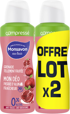Monsavon Déodorant Femme Spray Compressé Grenade Tellement Fraîche 2x100ml - Product - fr