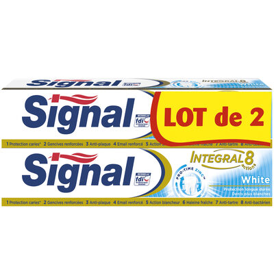 Signal Integral 8 Dentifrice White 2x75ml - 2