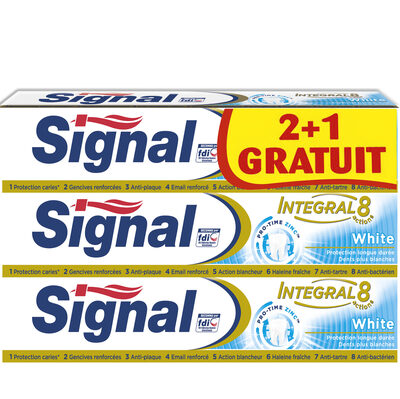 Signal Dentifrice Integral 8 White 75ml Lot de 3(2+1 Gratuit) - 2