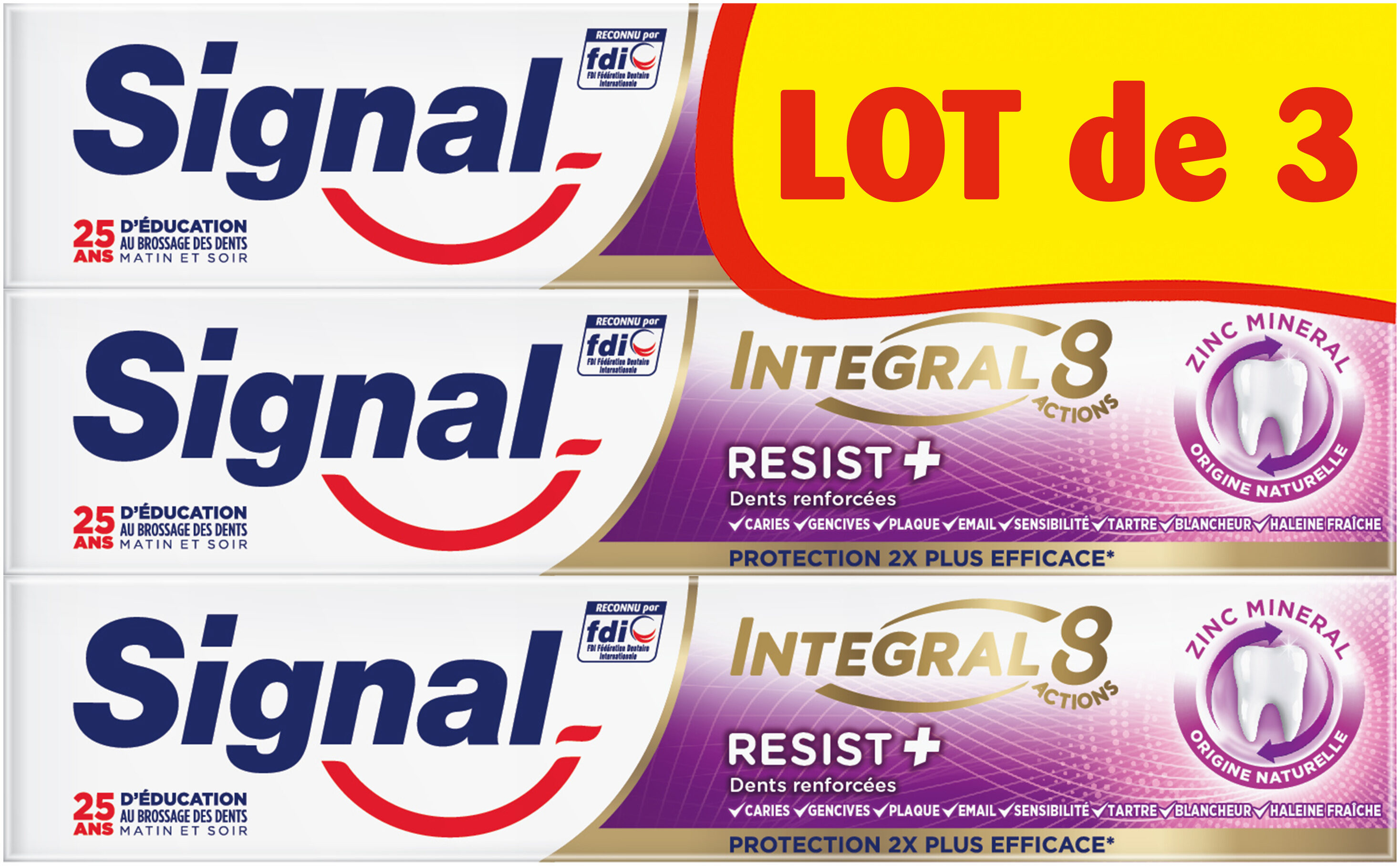 Signal Integral 8 Dentifrice Resist Plus 75ml Lot de 3 - Produit - fr