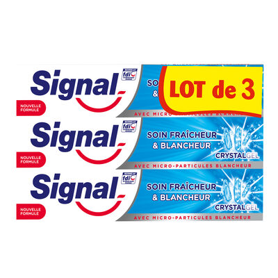 Signal Dentifrice Soin Fraîcheur & Blancheur Crystal Gel 3x75ml - 2