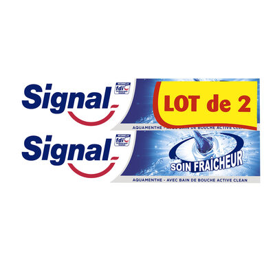Signal Dentifrice Soin Fraîcheur Aquamenthe 2x75ml - 1