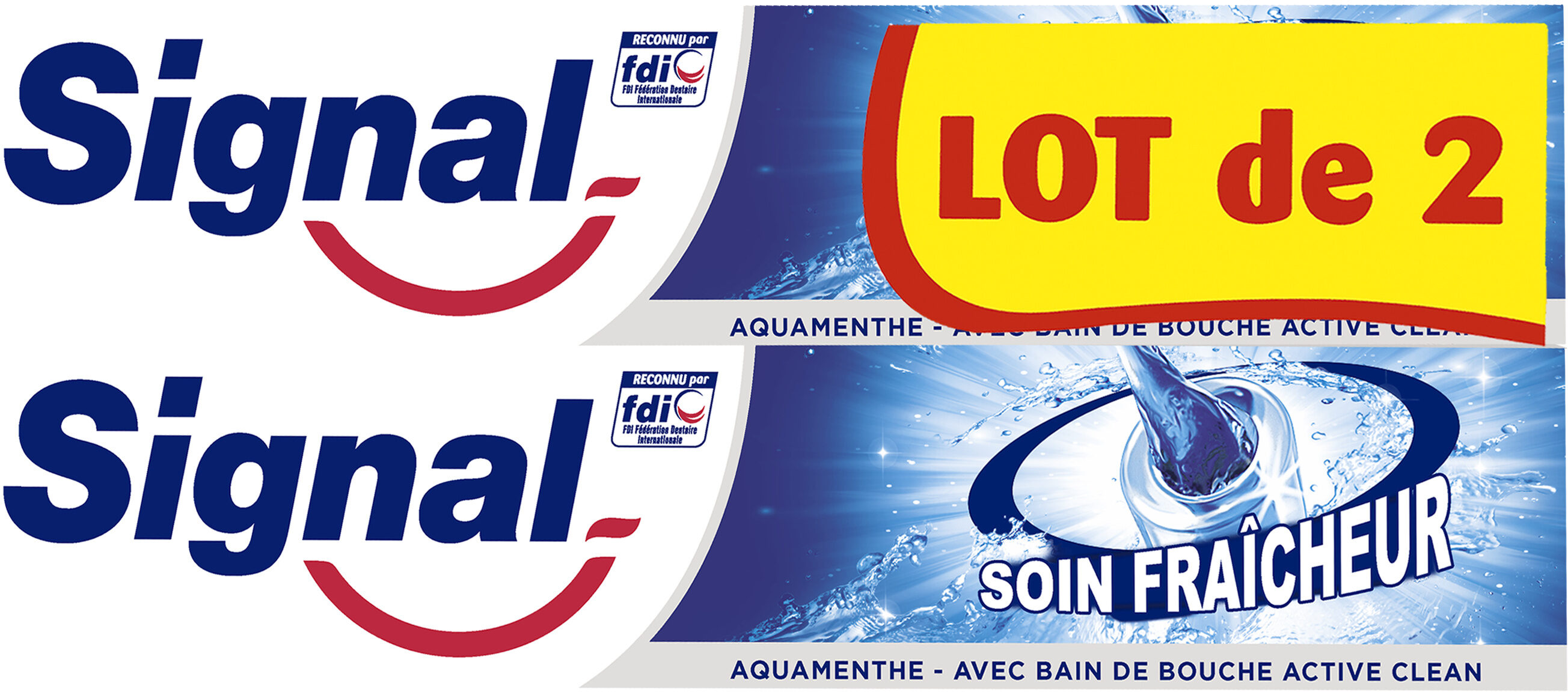 Signal Dentifrice Soin Fraîcheur Aquamenthe 2x75ml - Product - fr