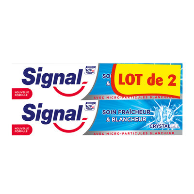 Signal Dentifrice Soin Fraîcheur & Blancheur Crystal Gel 2x75ml - 3
