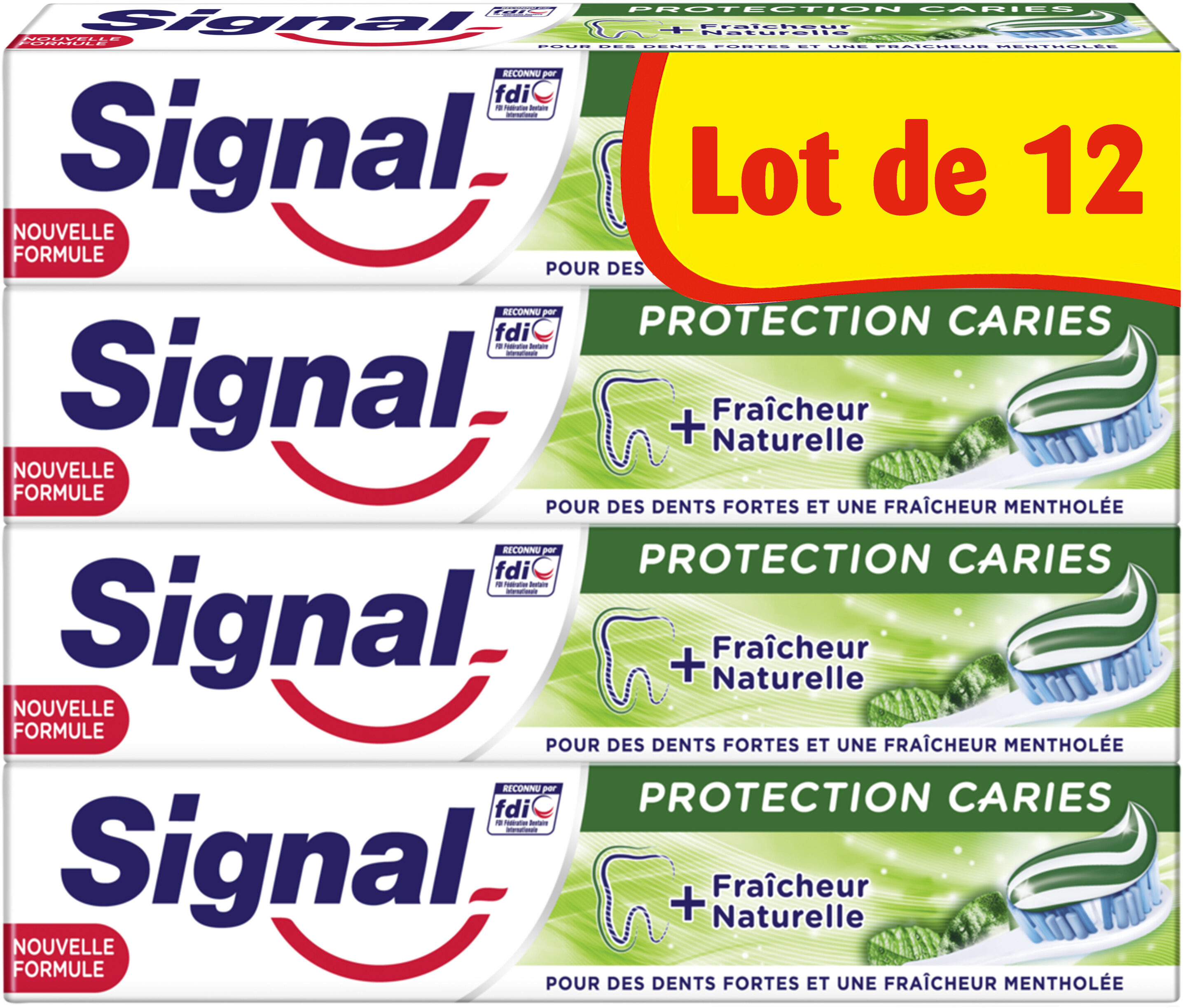 Signal Dentifrice Protection Caries Fraîcheur Naturelle 12x75ml - Product - fr