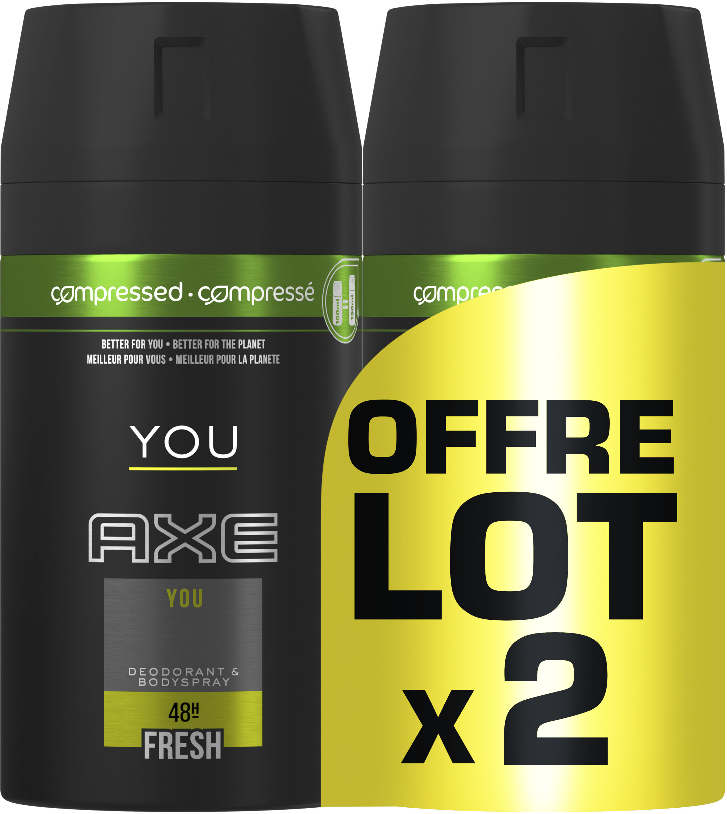 AXE Déodorant Anti Bactérien You Spray Compressé Lot de 2x100ml - Product - fr