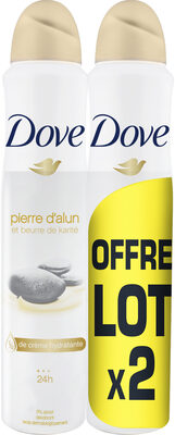 DOVE Déodorant Femme Spray Pierre d'Alun et Beurre de Karité 2x200ml - Produto
