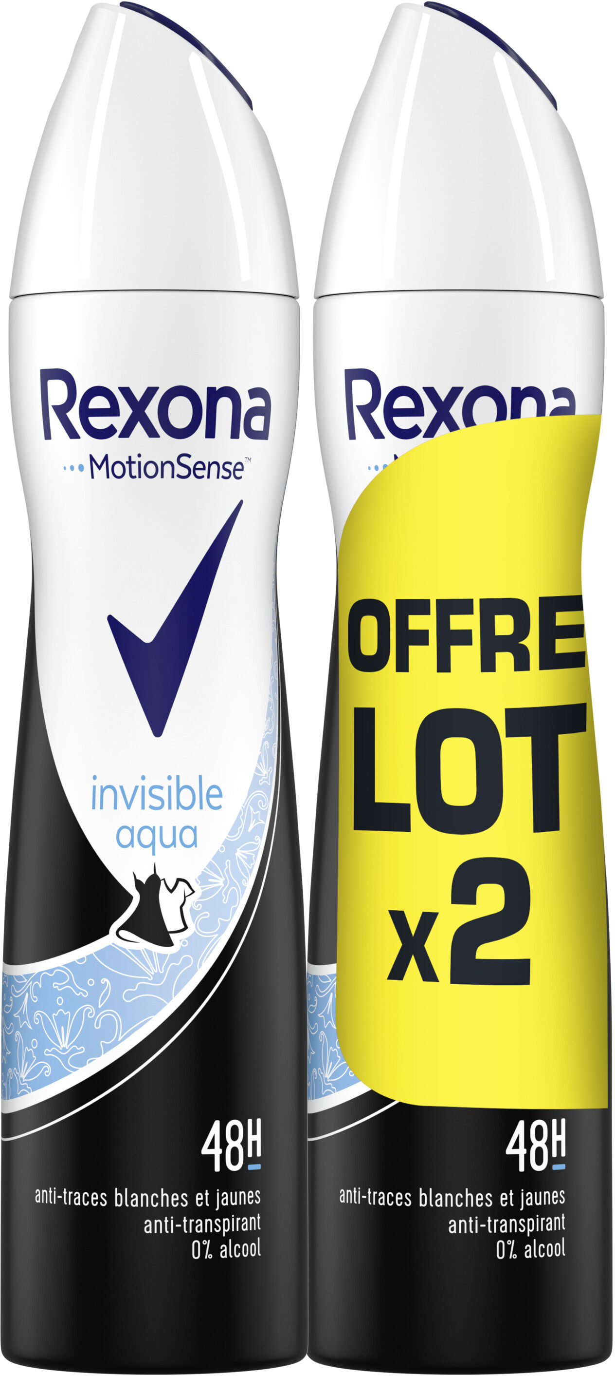 REXONA Déodorant Femme Spray Anti Transpirant Invisible Aqua 2x200ml - Product - fr