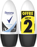 REXONA Déodorant Femme Bille Invisible Aqua 50ml Lot de 2 - Produit - fr