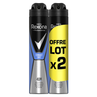 REXONA Men Anti-Transpirant Cobalt Dry Spray Lot 2x200ml - 1