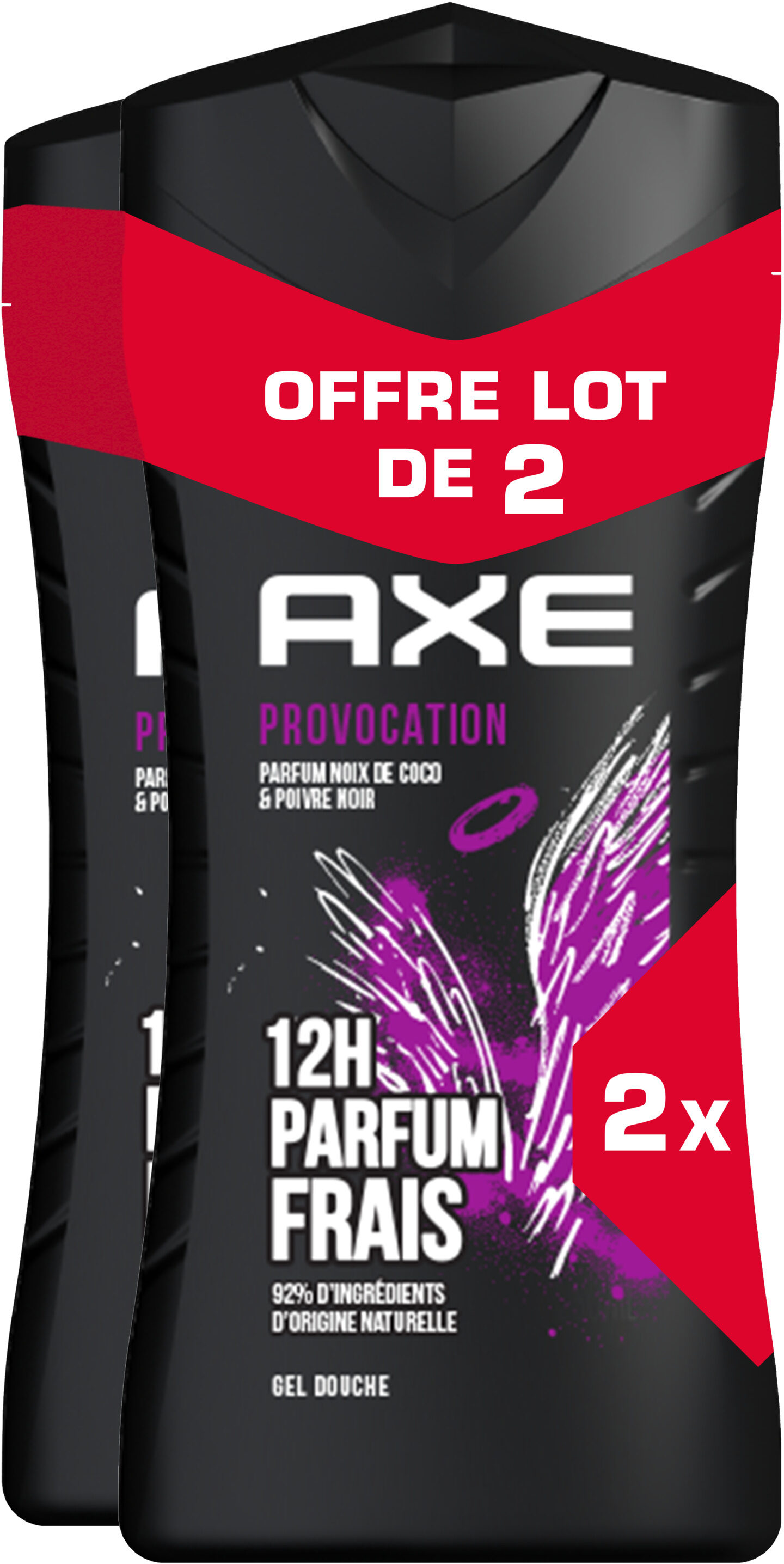 Axe Gel Douche Homme Provocation 12h Parfum Frais 2x250ml - Produkt - fr
