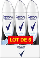 Rexona Déodorant Femme Spray Anti-Transpirant Invisible Aqua 6x200ml - Product - fr