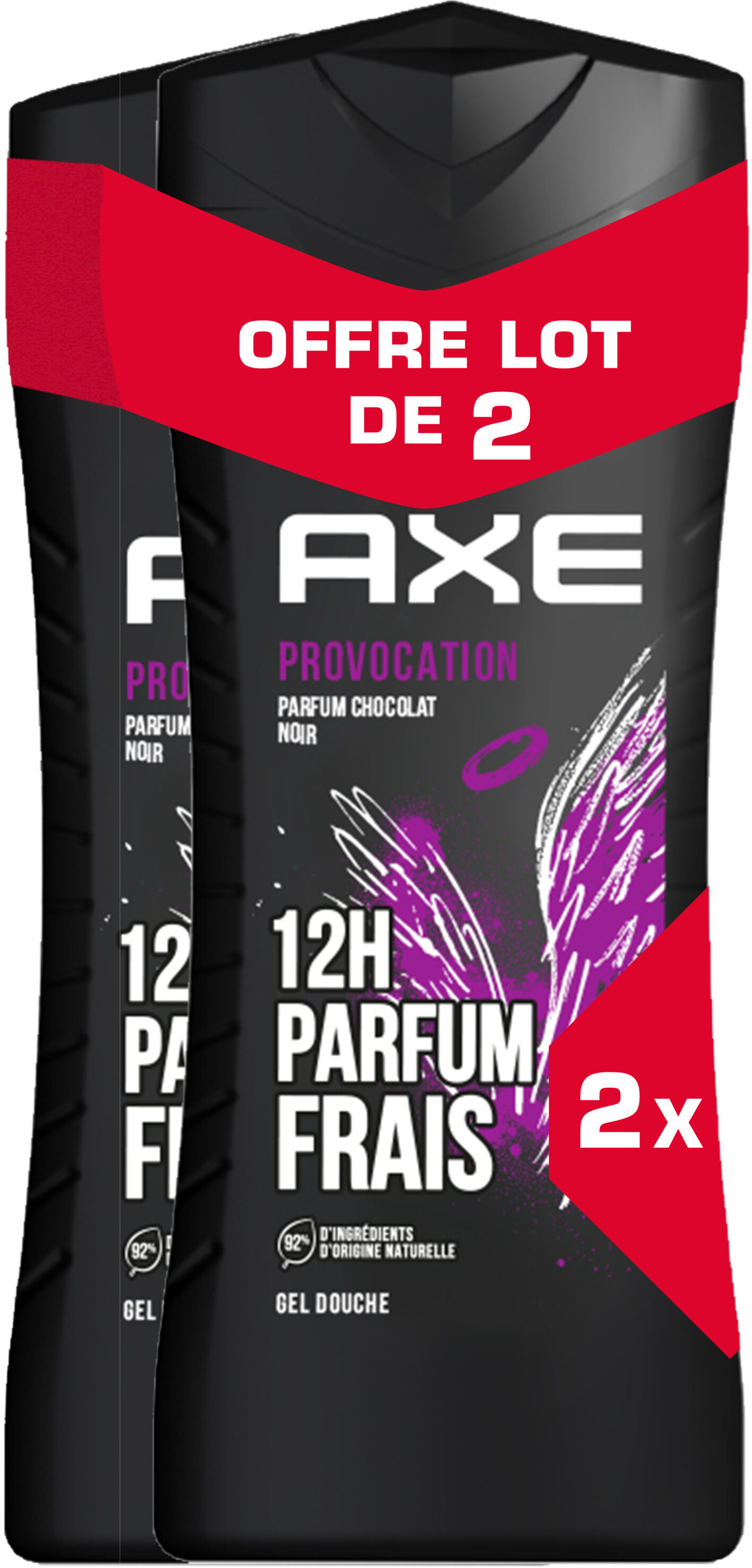Axe Gel Douche Homme Provocation 12h Parfum Frais 2x400ml - Product - fr