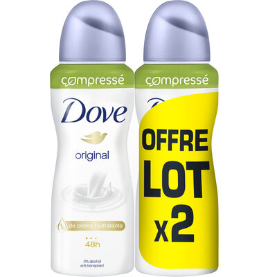 DOVE Déodorant Femme Anti-Transpirant Spray Compressé Original 2x100ml - 1