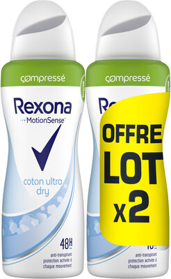 Rexona Déodorant Femme Spray Anti-Transpirant Compressé Coton Ultra Dry 2x100ml - Product - fr