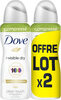 DOVE Déodorant Femme Anti-Transpirant Spray Compressé Invisible Dry 2x100ml - Produit