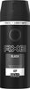 AXE Déodorant Bodyspray Homme Black 48h Non-Stop Frais 150ml - Tuote
