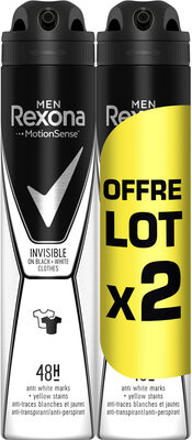 REXONA Men Anti-Transpirant Invisible Black White Spray Lot 2x200ml - Product