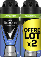 Rexona Men Déodorant Homme Spray Anti-Transpirant Compressé Cobalt Dry 2x100ml - Product - fr