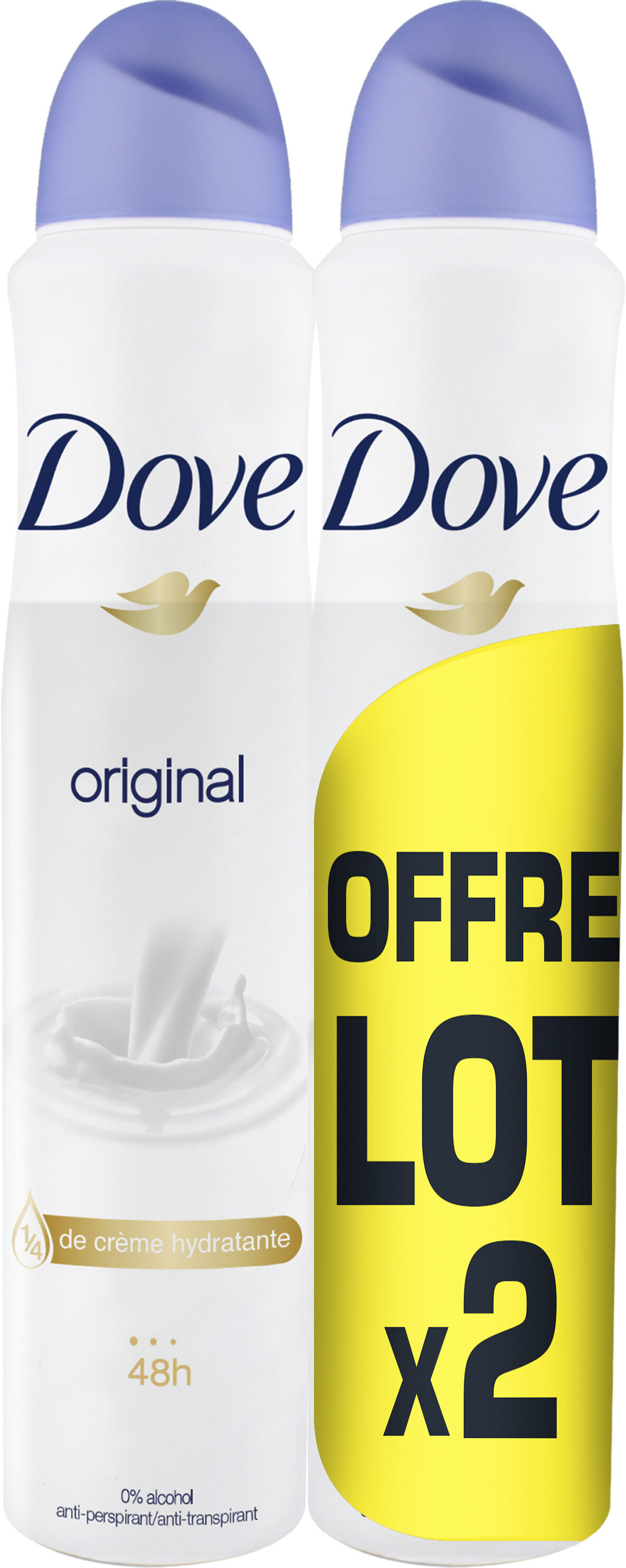 DOVE Déodorant Femme Anti-Transpirant Spray Original 2x200ml - Produto - fr