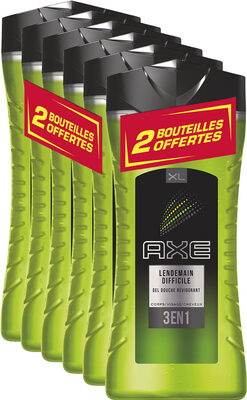 AXE 3en1 Gel Douche Homme Lendemain Difficile Format XL Lot 4+2 offerts x400ml - Product