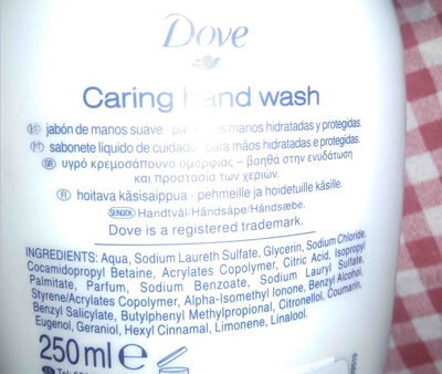 Dove  caring hash wash - Ingrédients - en