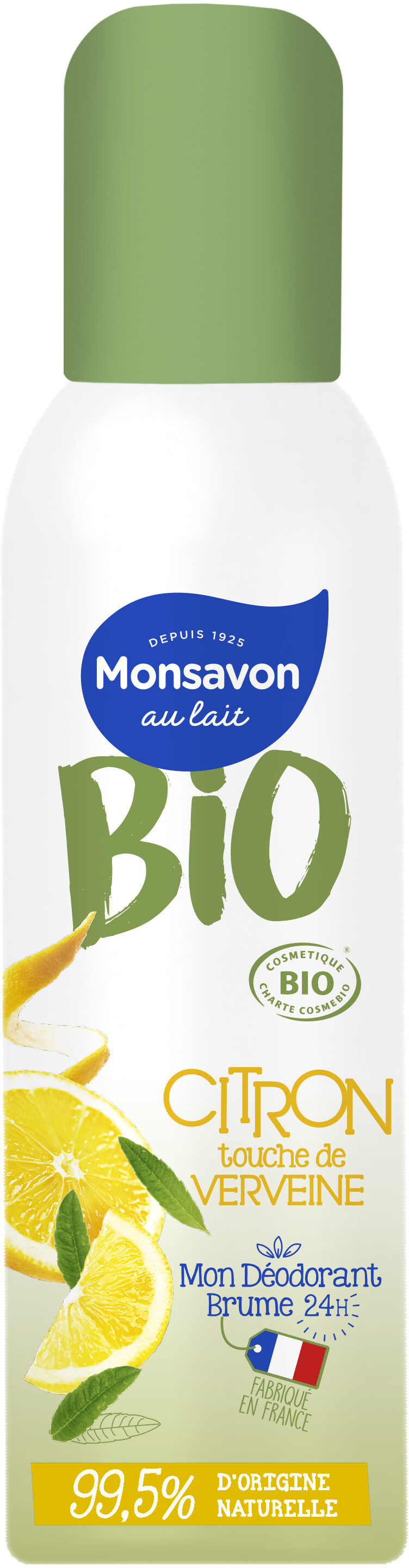 Monsavon Bio Déodorant Femme Brume Citron Touche de Verveine - Product - fr