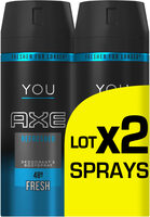 Axe Déodorant YOU Refreshed Spray Lot 2x150ML - Produit - fr