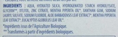 SIGNAL Dentifrice Bio Fraîcheur Naturelle 75ml - Ingredients - fr