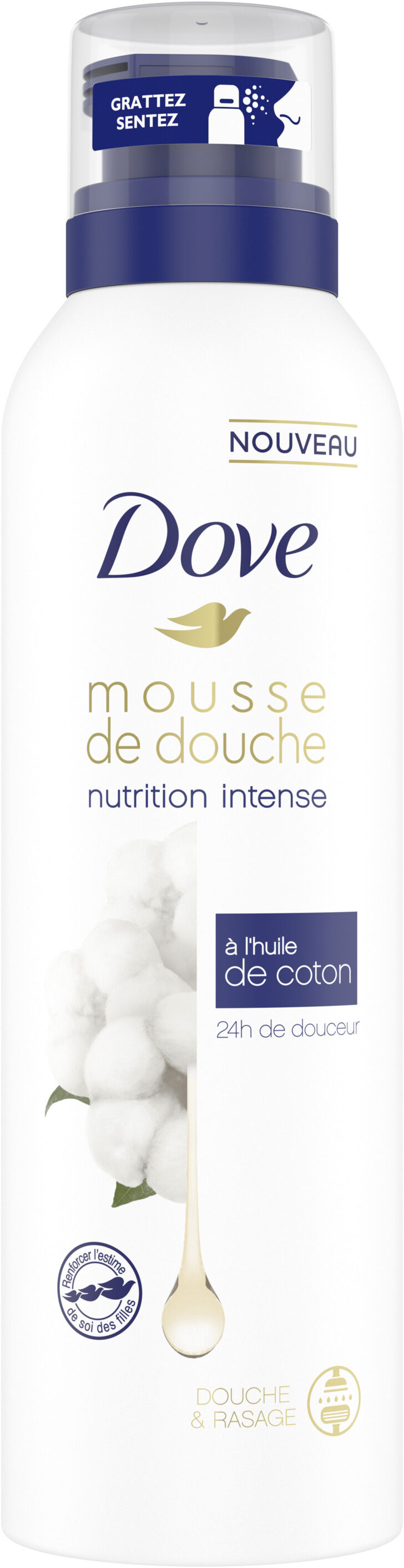 Dove Nutrition Intense Gel Douche Mousse à l'Huile de Coton 24h de Douceur Douche & Rasage - Produto - fr