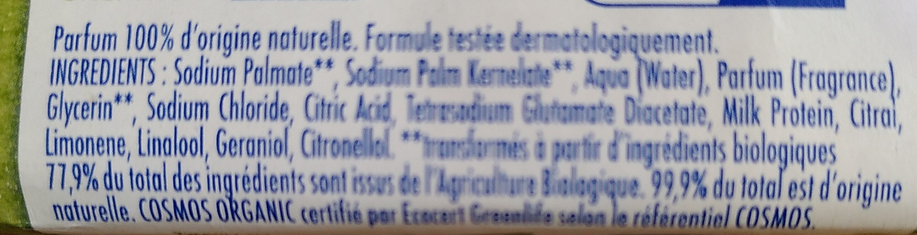 Msv pdt bio citron 100g - Ingredients - fr