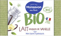 Monsavon Savon Pain de Toilette Hydratant Lait Vanille Cosmebio x1 - Product - fr