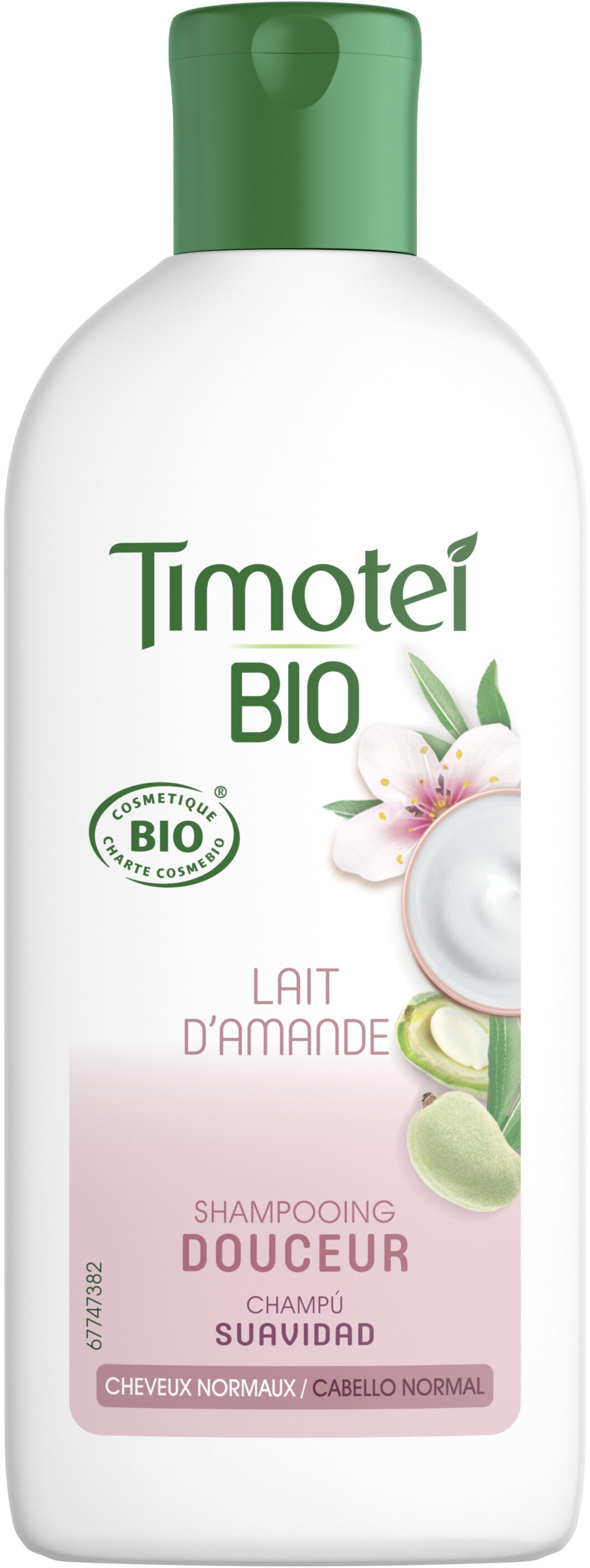 Timotei Bio Shampooing Femme infusé au Lait d'Amande Douce Cosmebio 250ml - Produit - fr