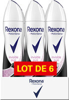 Rexona Déodorant Femme Spray Anti-Transpirant Invisible Pure 6x200ml - Product - fr