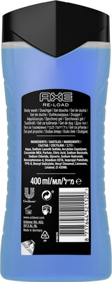Axe Gel Douche Homme 3en1 Re-Load Frais et Vivifiant 400ml - Ingredients