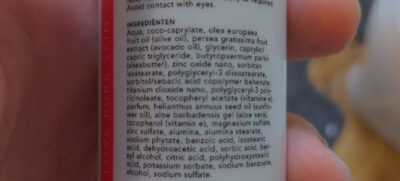 face cream - Ingredients