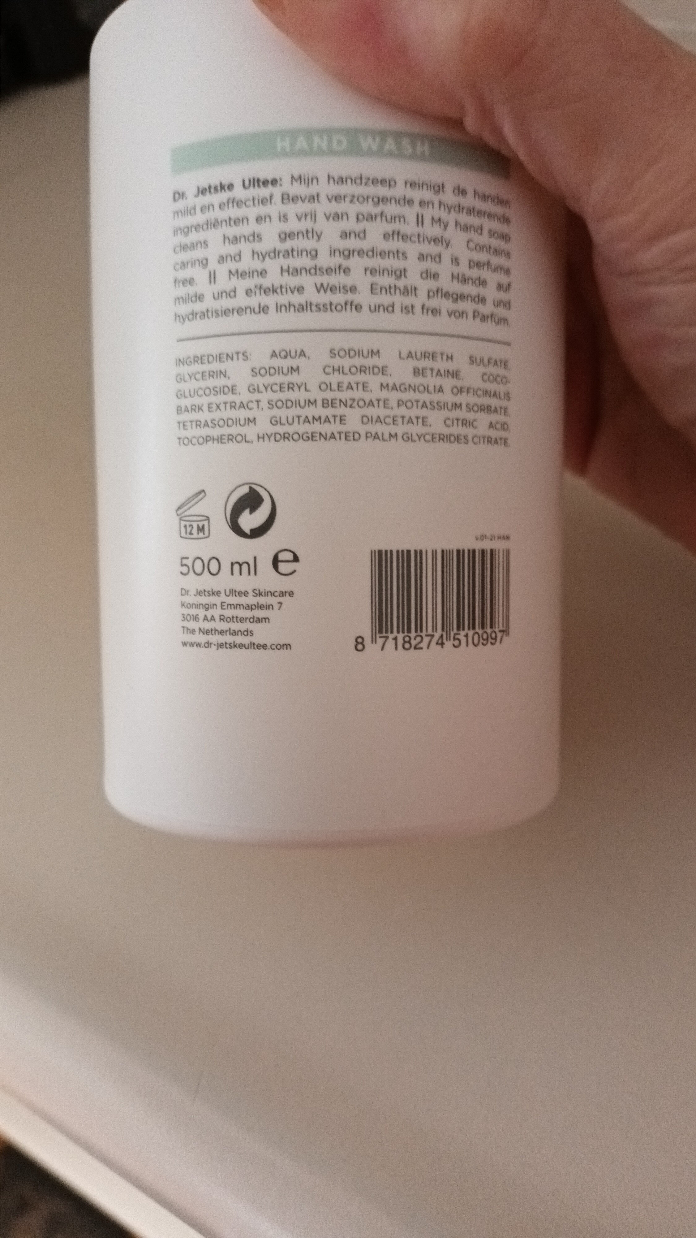 Hand Wash. - Ingredients - nl