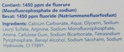 Dentifrice anti-caries - Ingredients - fr
