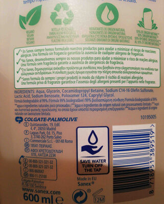 Gel de ducha zero% piel sensible - Ingredientes