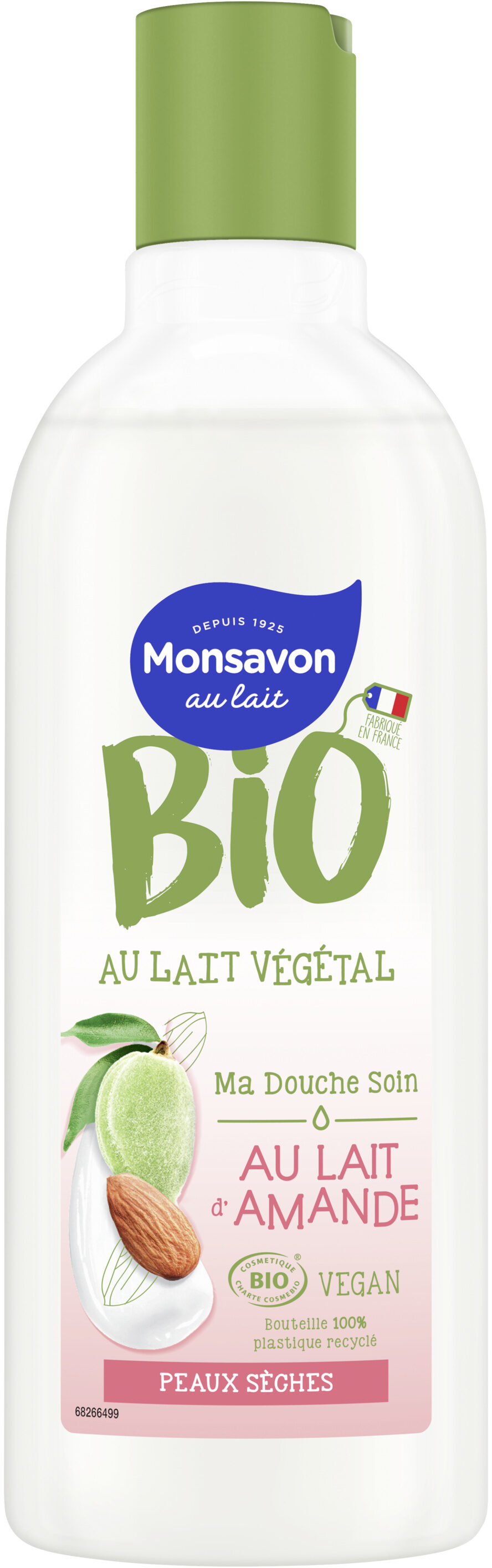 Monsavon Gel Douche Certifié Bio et Vegan Au Lait d'Amande 300ml - Produit - fr