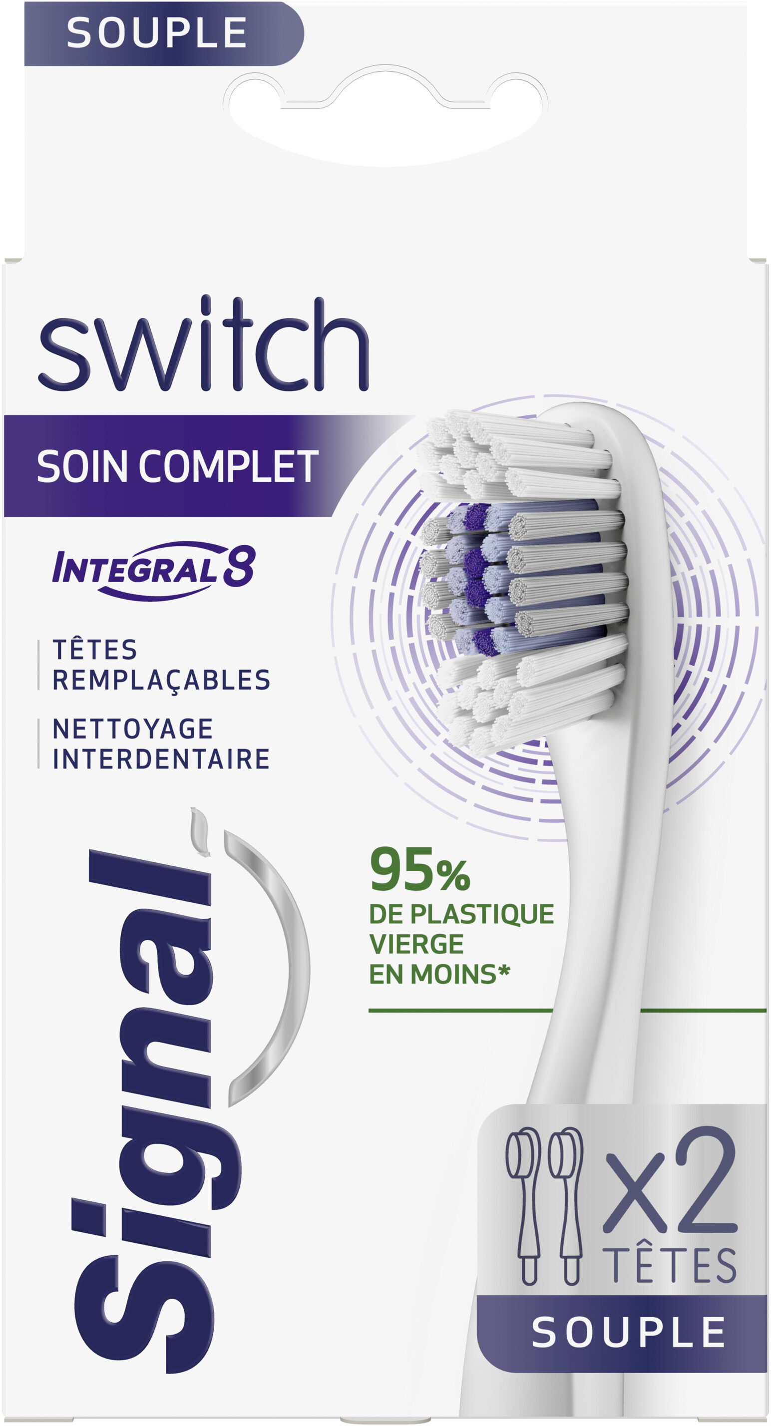 Signal Brosse à Dents Switch Têtes Remplaçables Integral 8 Soin Complet x 2 - Product - fr