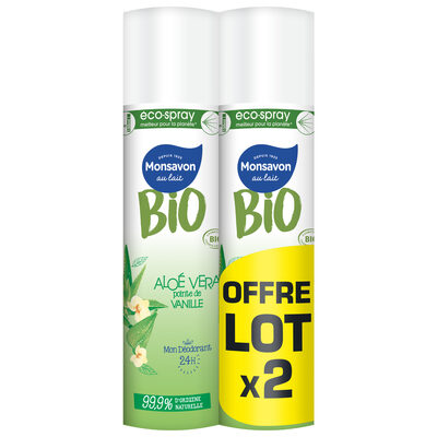 Monsavon BIO Déodorant Femme Spray Aloe Véra Vanille 2x75ml - 2